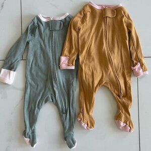 Cloud Island Newborn 2 pack Cotton Sleep N' Play Footies/Onesie